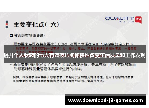 提升个人状态的七大有效技巧助你快速改变生活质量和工作表现