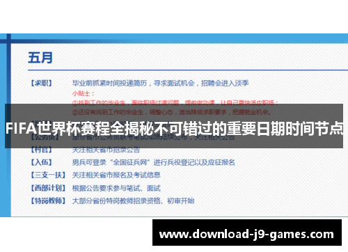 FIFA世界杯赛程全揭秘不可错过的重要日期时间节点